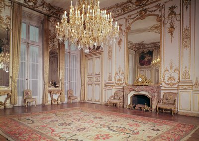 Vista del interior del Gran Salón en la planta baja, c.1722-33 de P. and Leroux, J. B. Lassurance